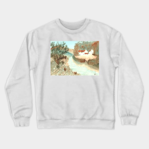 Woodview Farm Crewneck Sweatshirt by jamesknightsart